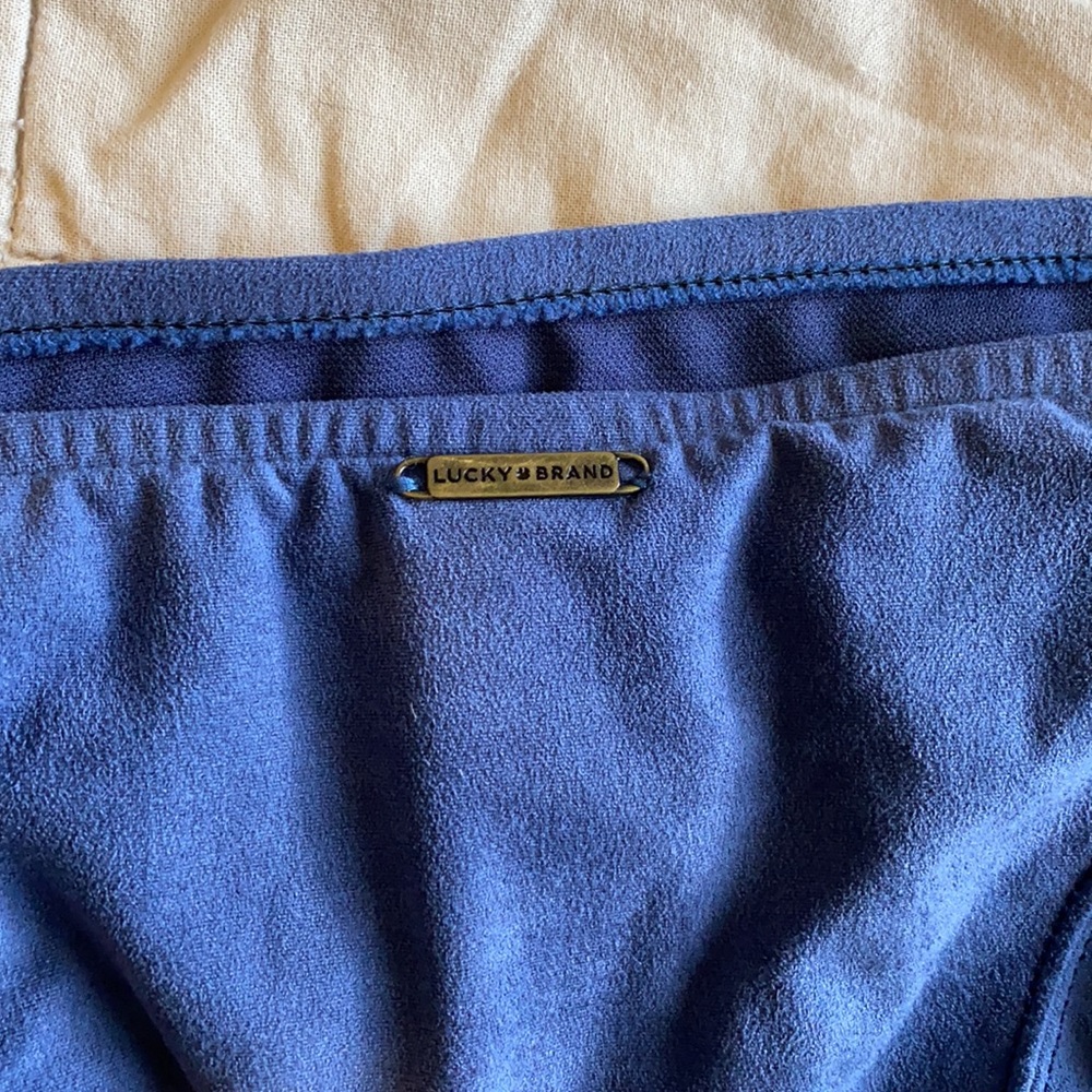 Lucky Brand Blue Sueded Bikini Bottoms